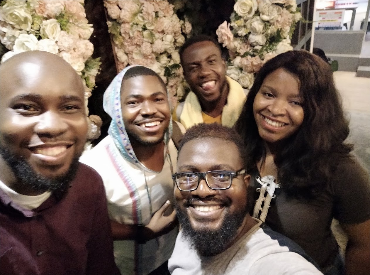 A group selfie with friends